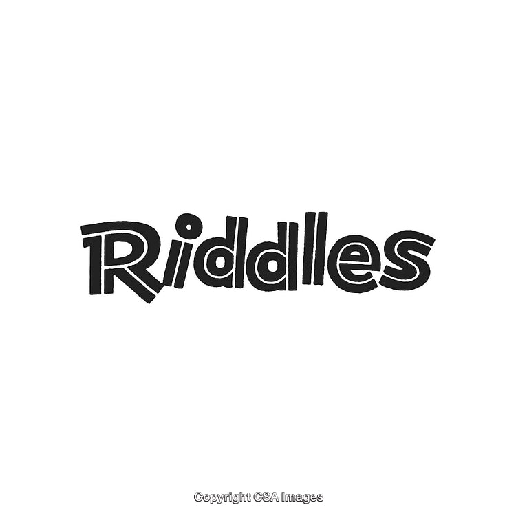 Creative Typography Featuring the Word Riddles in Bold Playful Letters Style