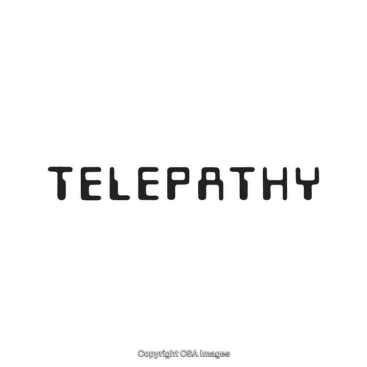 Stylized Black Telepathy Word Text on a Clean White Background