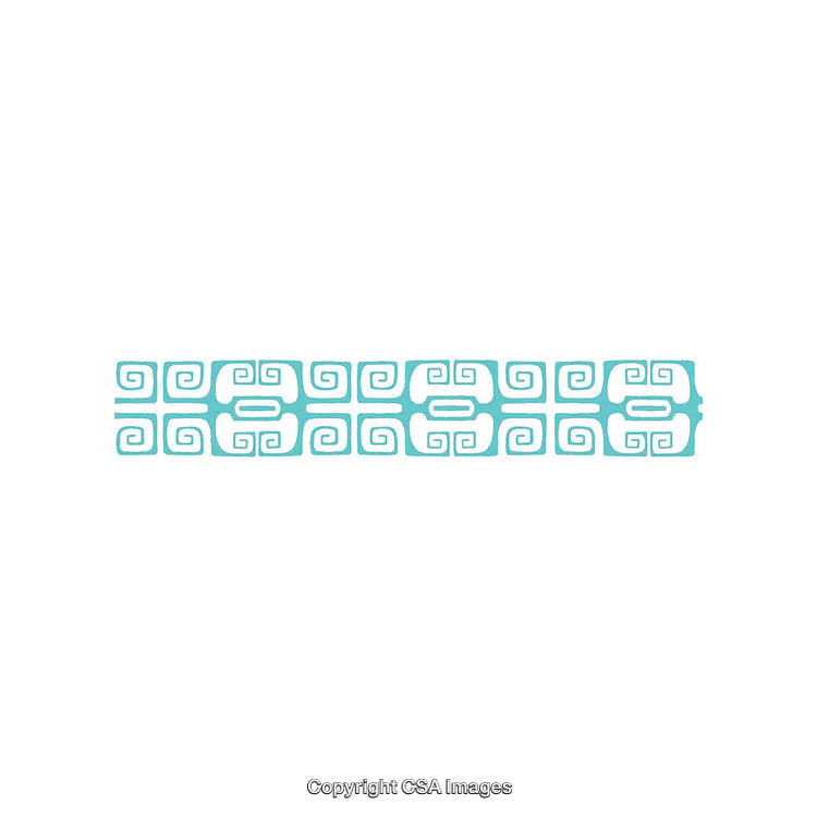 Abstract Blue Geometric Border Pattern with Symmetrical Design Elements