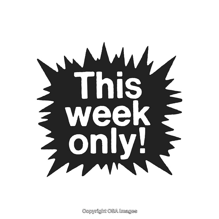 Promotional Offer Text Graphic in Black with Dynamic Shape Design