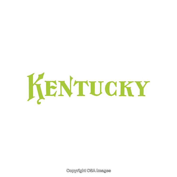 Stylized Kentucky Text in Bold Green on a Clean White Background