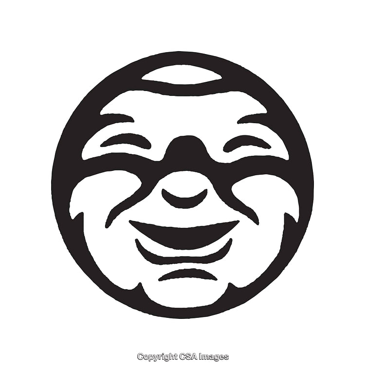 Smiling Face Illustration With Monochrome Line Art Design