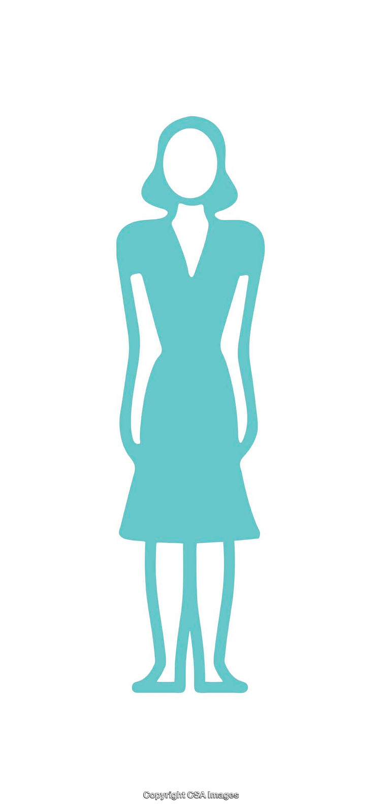 Minimalistic Icon of a Female Figure in Turquoise Color