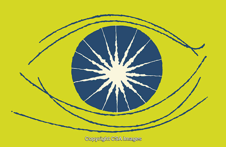 Abstract Eye Illustration with Central Radiating Starburst Design