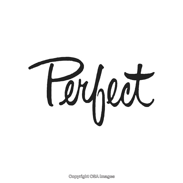 Handwritten Perfect Text with Stylish Black Lettering on White Background