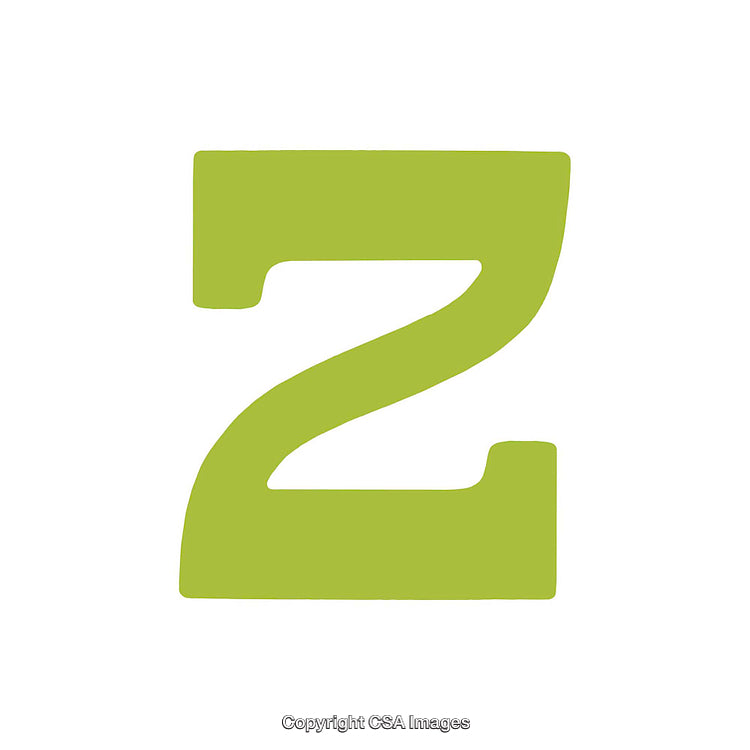 Bold Green Letter Z Displayed on a Clean White Background
