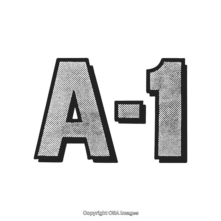 Retro Halftone Typography Design Featuring A-1 Text in Bold Letters