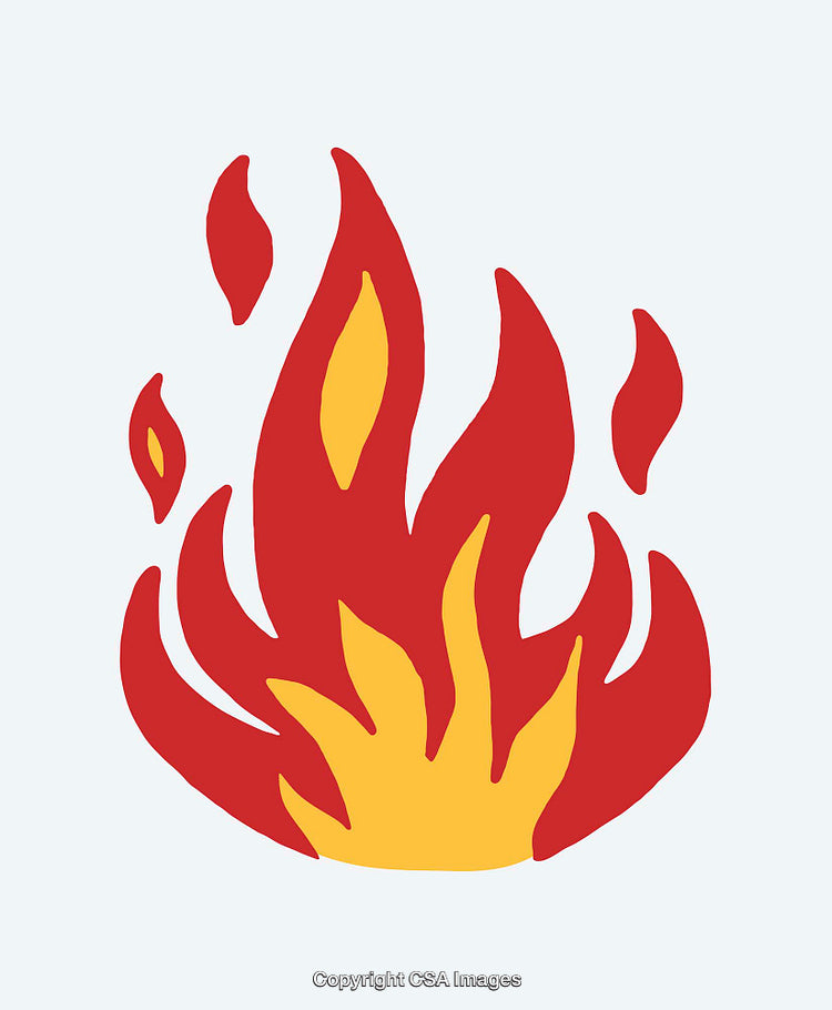 Red and Yellow Flame Illustration on a Minimalistic Background