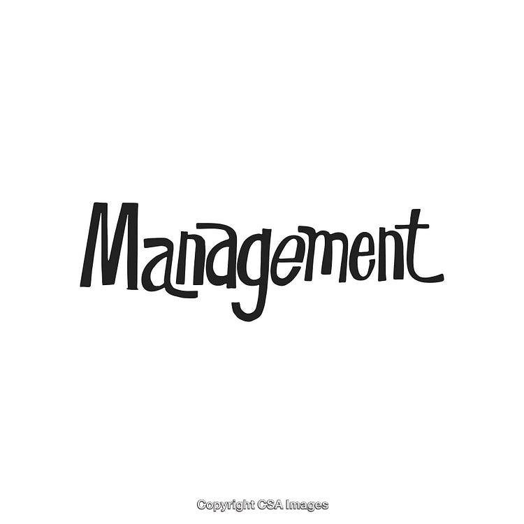 Creative Stylized Typography of the Word 'Management' in Bold Black Letters