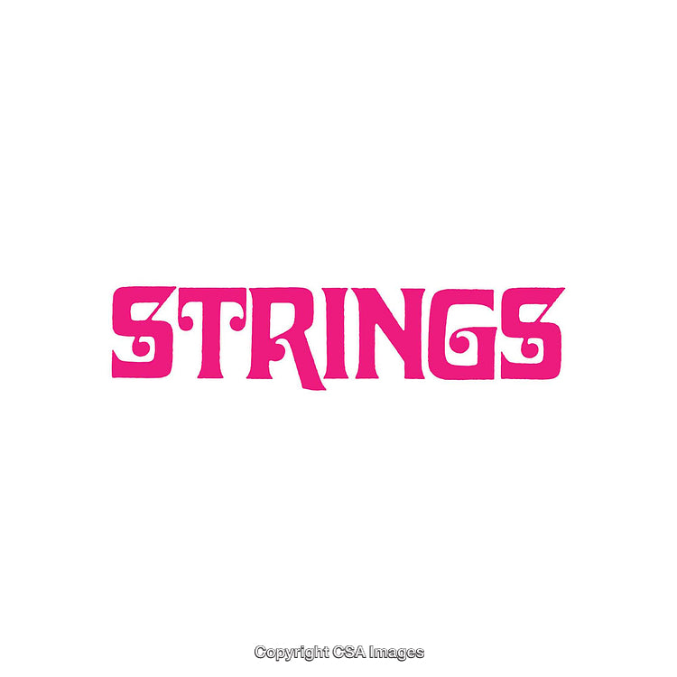 Pink Themed Text Image Depicting the Word "Strings" in Stylized Font