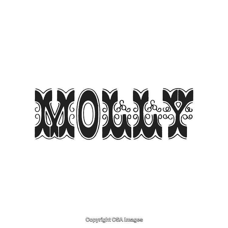 Decorative Typography Design Featuring the Name 'Molly' in Artistic Font Style