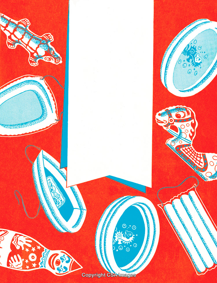 Colorful Illustration Featuring Distinct Shapes and Playful Elements