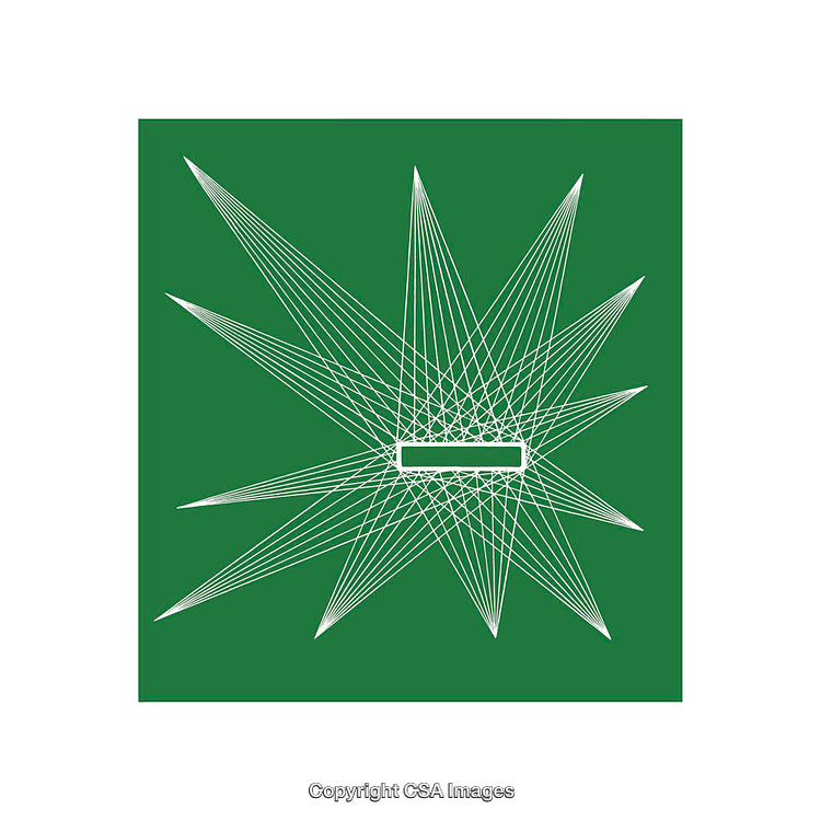 Abstract Geometric Design Featuring White Lines on Green Background