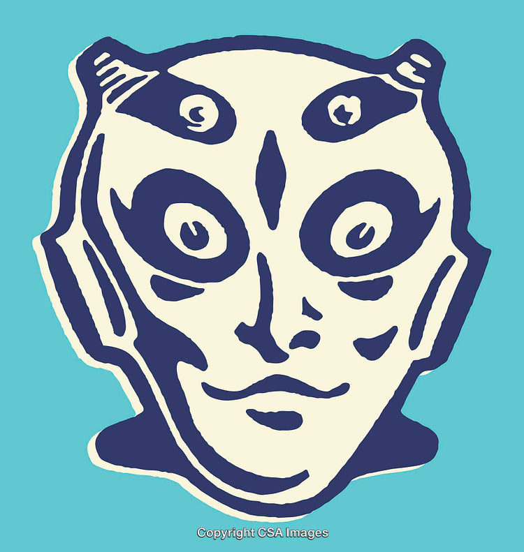 Colorful Abstract Illustrated Mask Design with Intriguing Graphic Elements