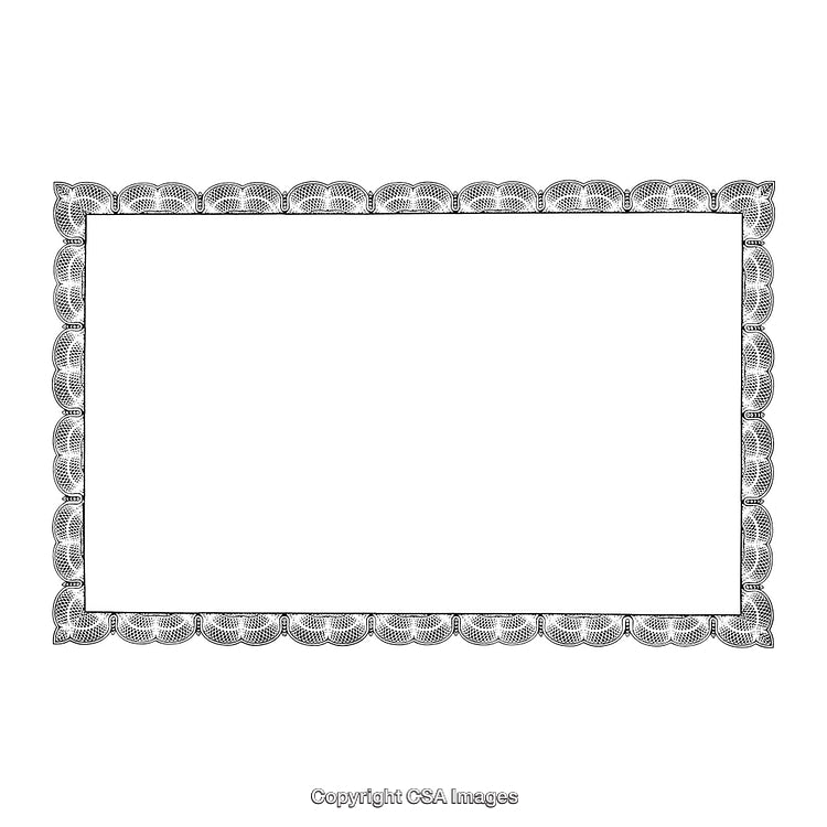 Decorative Black and White Border with Intricate Design Patterns