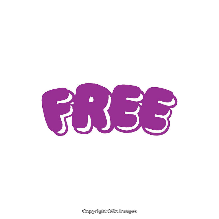 Bright Purple Text Reading Free on a Clean White Background