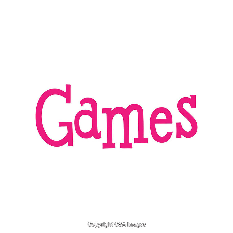 Bold Pink Games Text Isolated on a Clean White Background