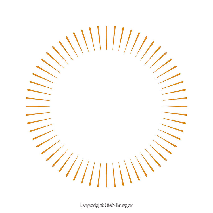 Radiating Orange Circular Design with Symmetrical Line Elements on White Background