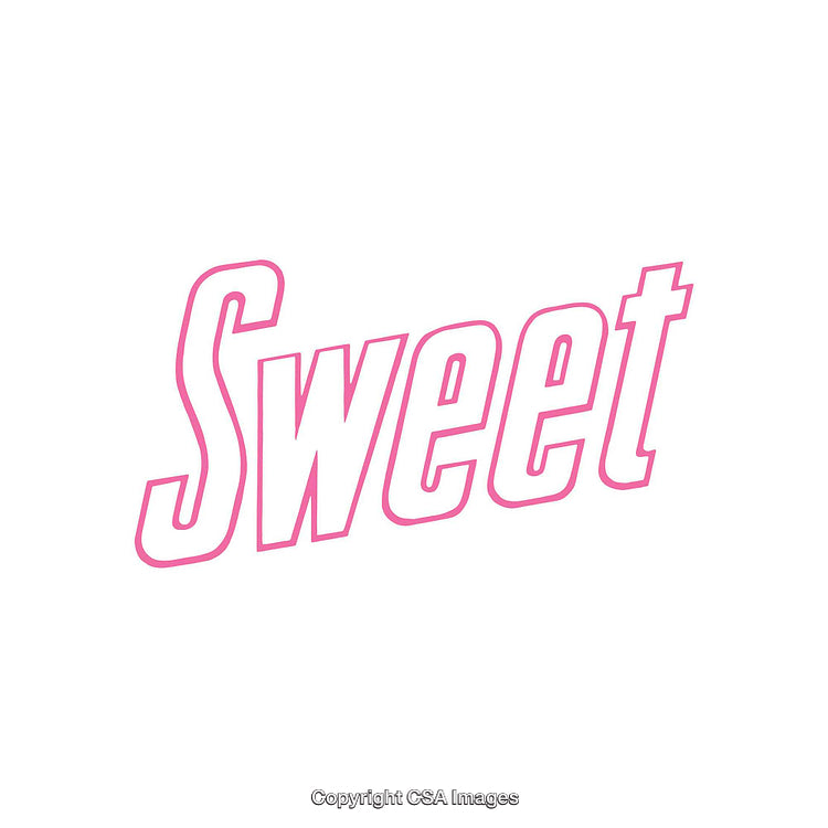 Stylized Pink Sweet Font Word on Simple White Background