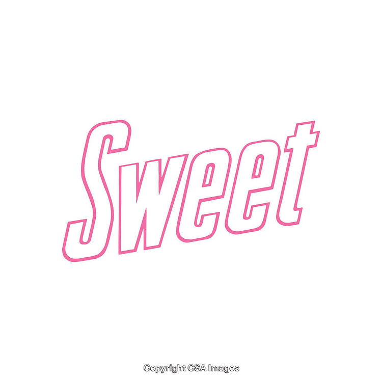Stylized Pink Sweet Font Word on Simple White Background