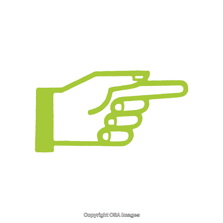 Green Hand Pointer Icon Design on White Background