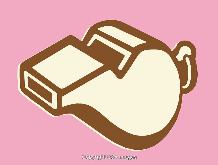 Minimalistic Illustration of a Whistle on a Pink Background