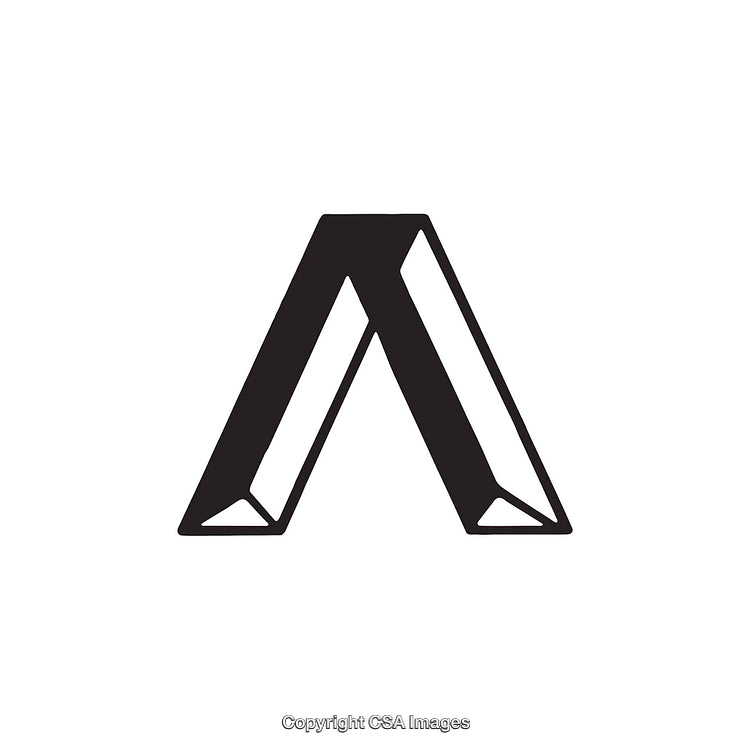 Stylized Representation of a Greek Lambda Symbol with Bold Geometric Design