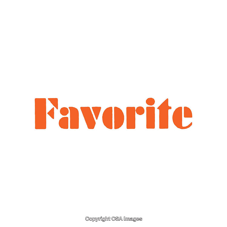 Orange Favorite Text in Bold Artistic Font Style on White Background