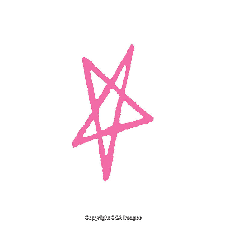 Abstract Pink Star Shape on a White Background