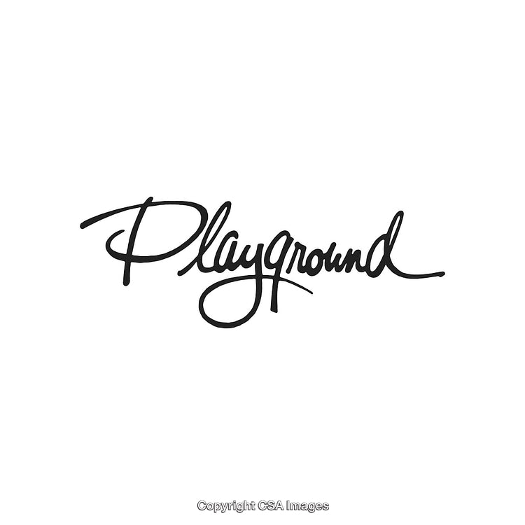 Stylish Handwritten 'Playground' Typography on Clean White Background