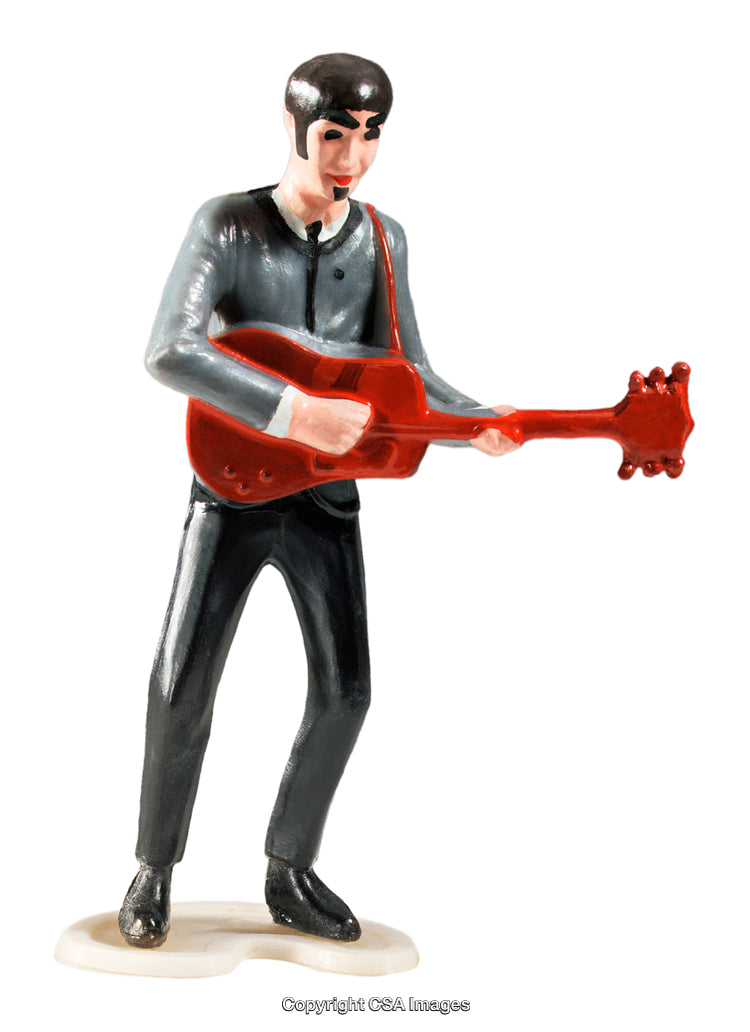 Plastic Toy Figure of Musician Playing Guitar in Retro Style