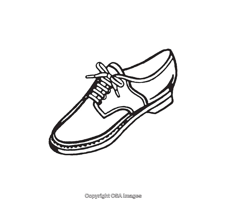 Black And White Line Art Illustration of a Classic Shoe Design