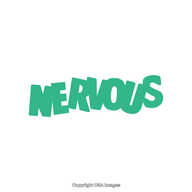 Green Text Word Art Depicting the Emotion: Nervous