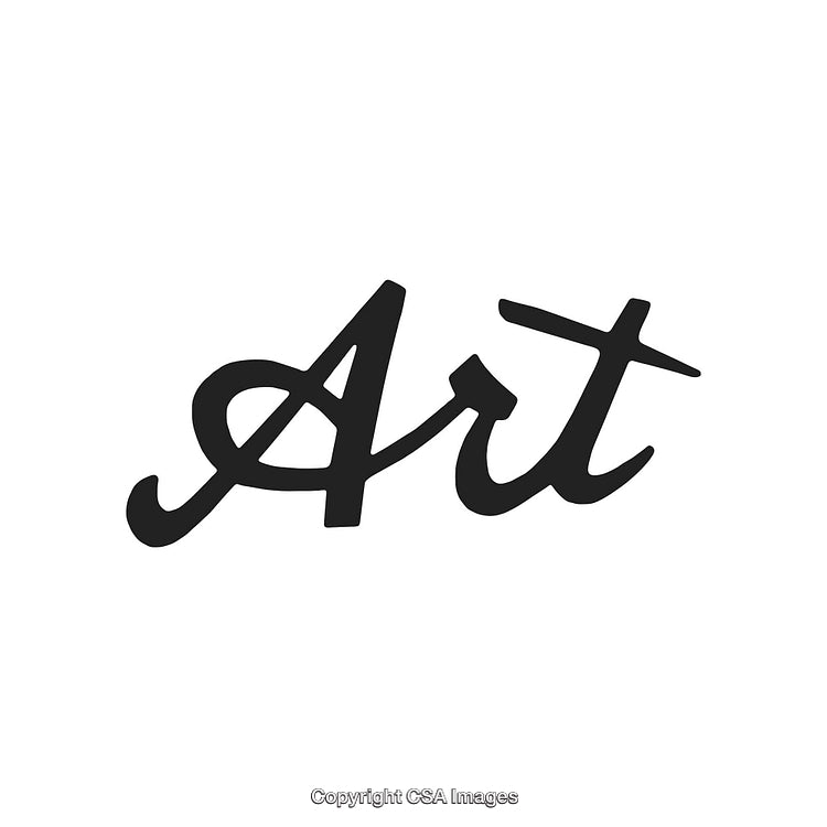 Black Script Font 'Art' Text Design on a White Background