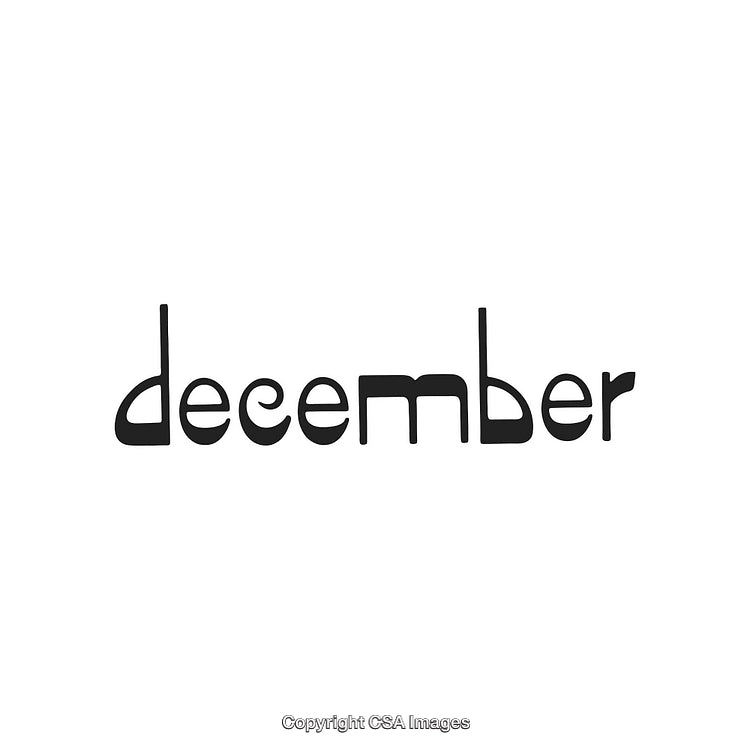 Stylized Handwritten Word December on a Clean White Background