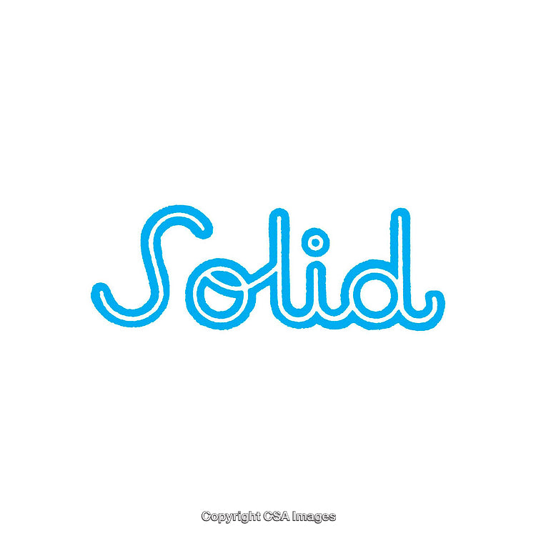 Blue Solid Typography with Stylish Cursive Lettering on White Background
