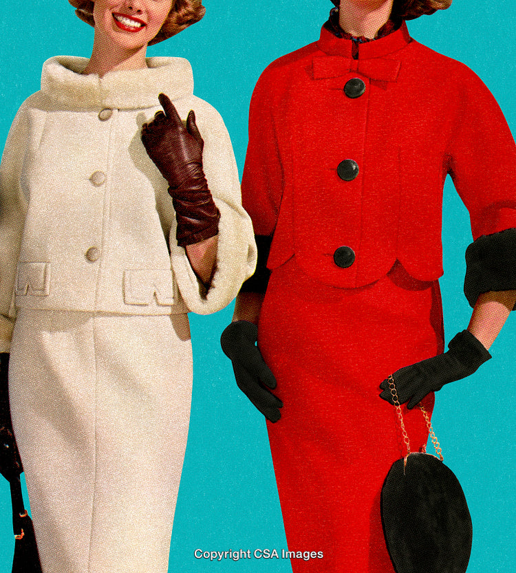 Vintage 1950s Fashion in Classic Red and White Outfits