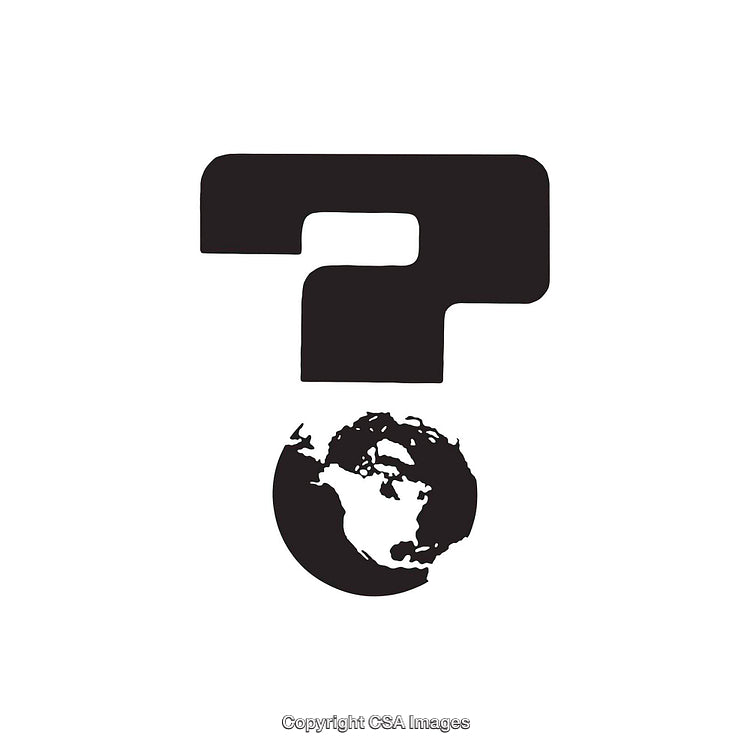 Creative Illustration of Question Mark Over the Planet Earth