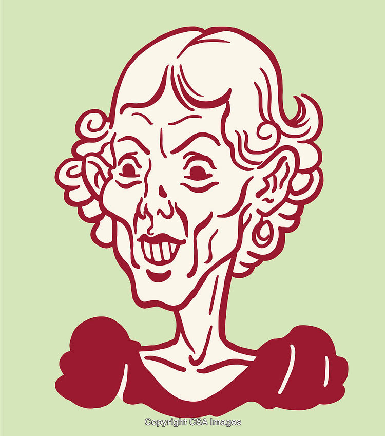 Line Art Illustration of a Smiling Character with Bold Coloring