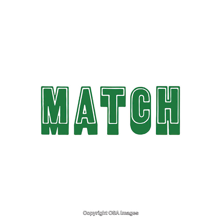 Bold Green Text Displaying the Word 'Match' on a White Background