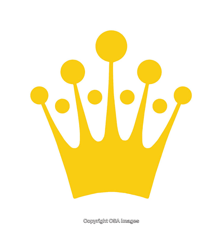Golden Crown Icon with Minimalist Design on a White Background