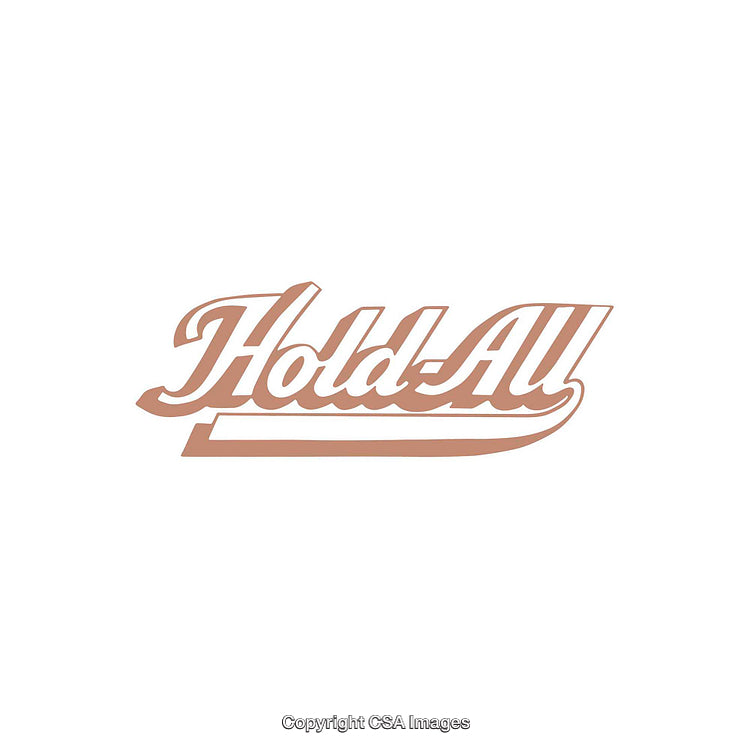 Hold-All Logo in Decorative Script Design on White Background