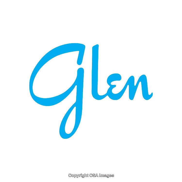 Blue Handwritten Script Font on a White Background