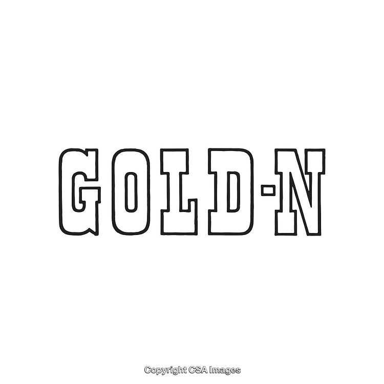 Bold Text Design Featuring 'Gold-N' in Black Ink on White Background