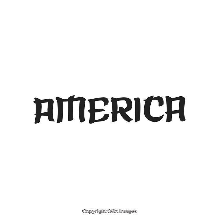 Stylized Black Text Displaying the Word 'America' in Bold Typography