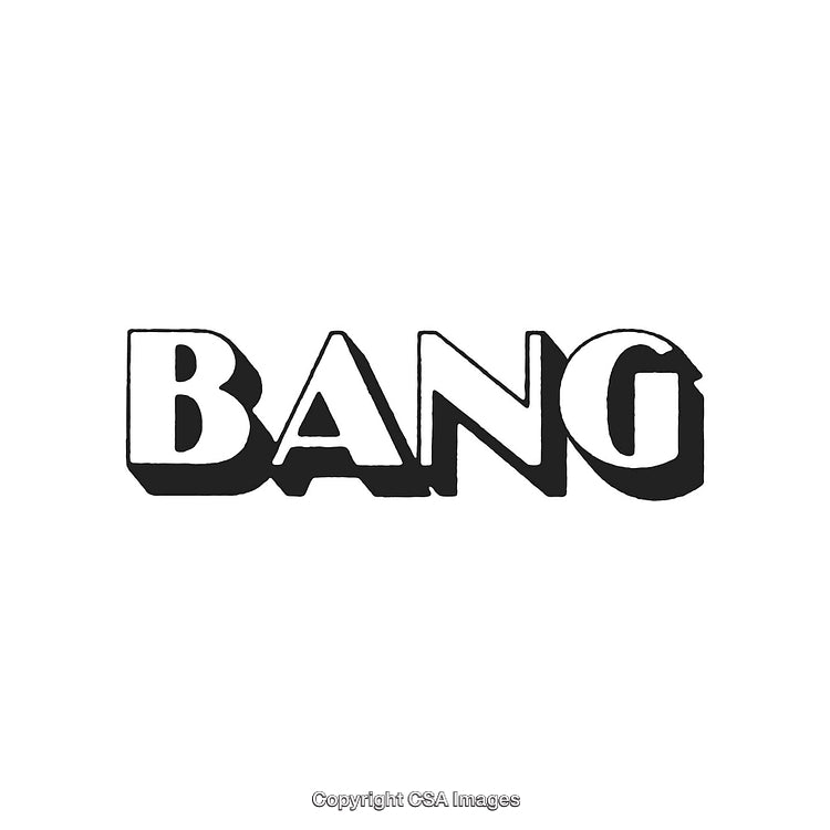 Bold Typography Art with the Word 'Bang' in Monochrome Style