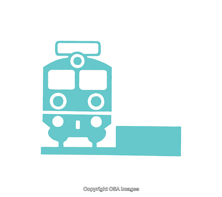 Minimalistic Icon of a Train Facing a Station Platform