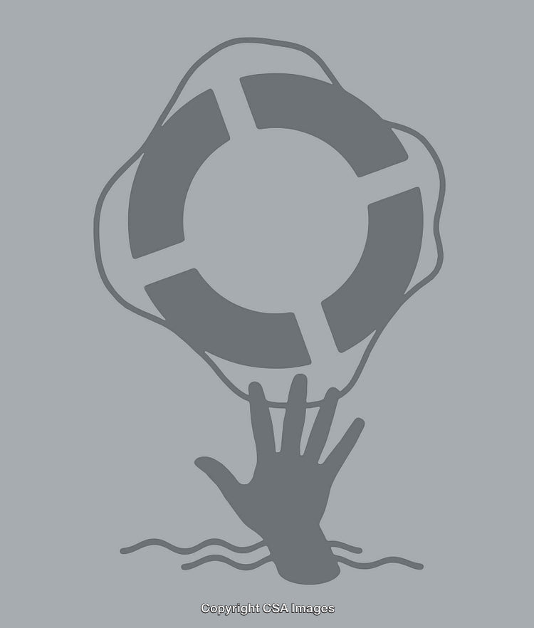 Life Ring Illustration Depicting a Hand Reaching Out for Safety Support