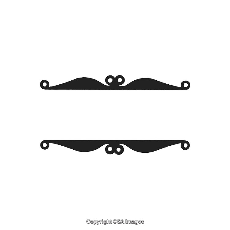 Decorative Black Abstract Design Elements on White Background