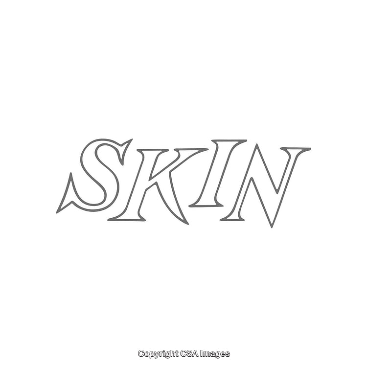Minimalist Monochrome Typography Featuring the Word Skin in Stylish Font